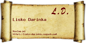 Lisko Darinka névjegykártya